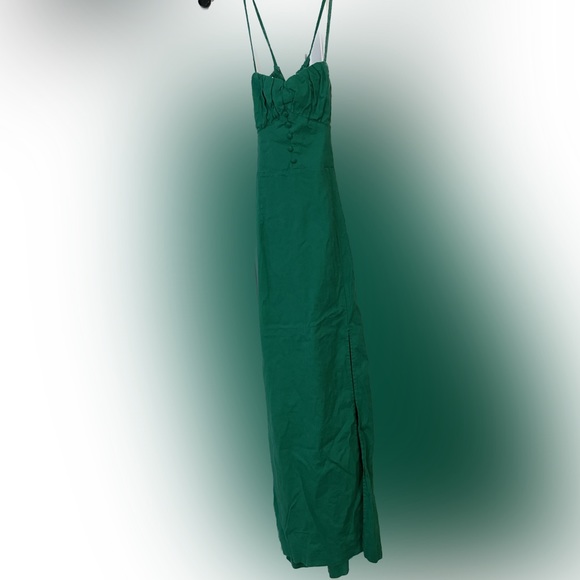 Zara Green Linen Maxi Dress - Picture 2 of 6